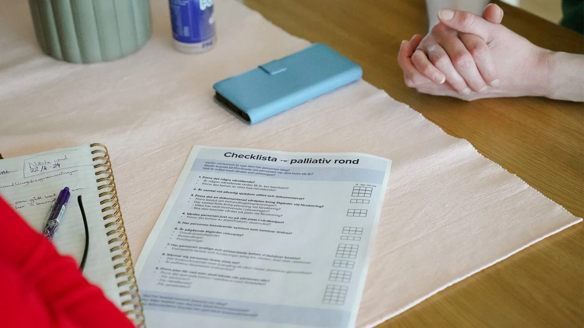 Palliativa projektet, från tråd till mantel, checklista-palliativ rond.